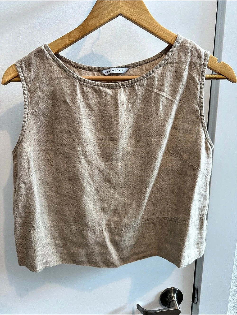 Linen Fox Linen Tank Top in Beige Size XS Like New